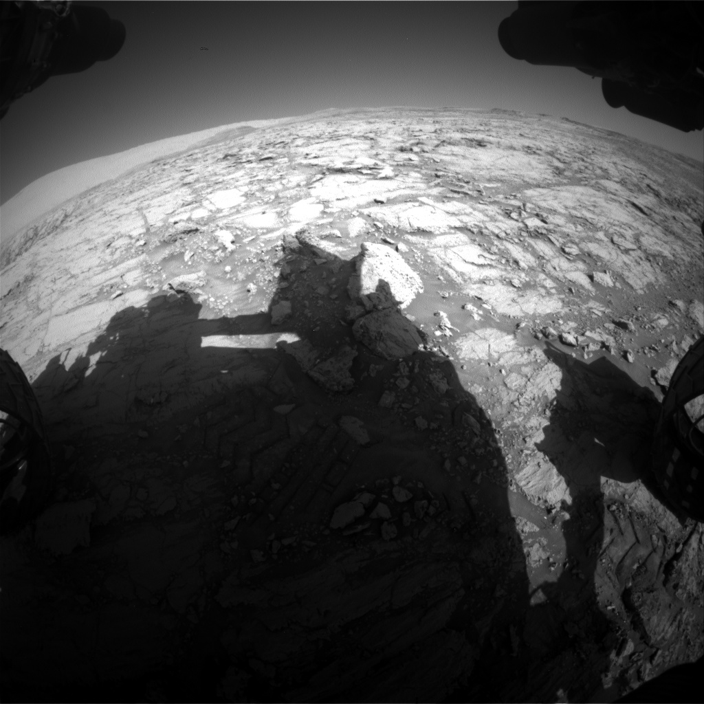 Nasa's Mars rover Curiosity acquired this image using its Front Hazard Avoidance Camera (Front Hazcam) on Sol 1843, at drive 1342, site number 66