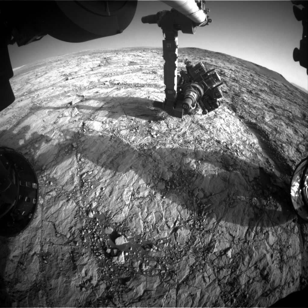 Nasa's Mars rover Curiosity acquired this image using its Front Hazard Avoidance Camera (Front Hazcam) on Sol 1863, at drive 1804, site number 66
