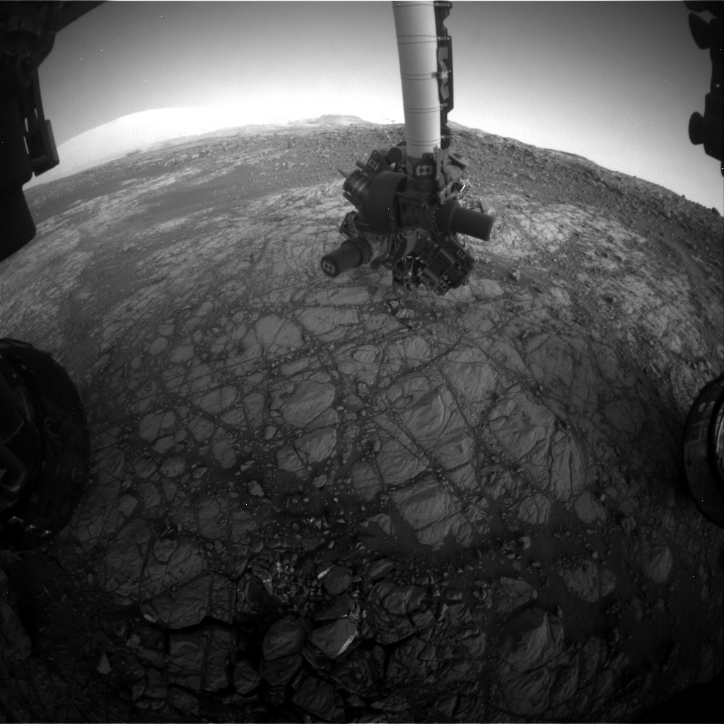 Nasa's Mars rover Curiosity acquired this image using its Front Hazard Avoidance Camera (Front Hazcam) on Sol 1922, at drive 1762, site number 67