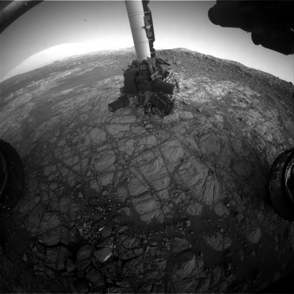 Nasa's Mars rover Curiosity acquired this image using its Front Hazard Avoidance Camera (Front Hazcam) on Sol 1922, at drive 1762, site number 67