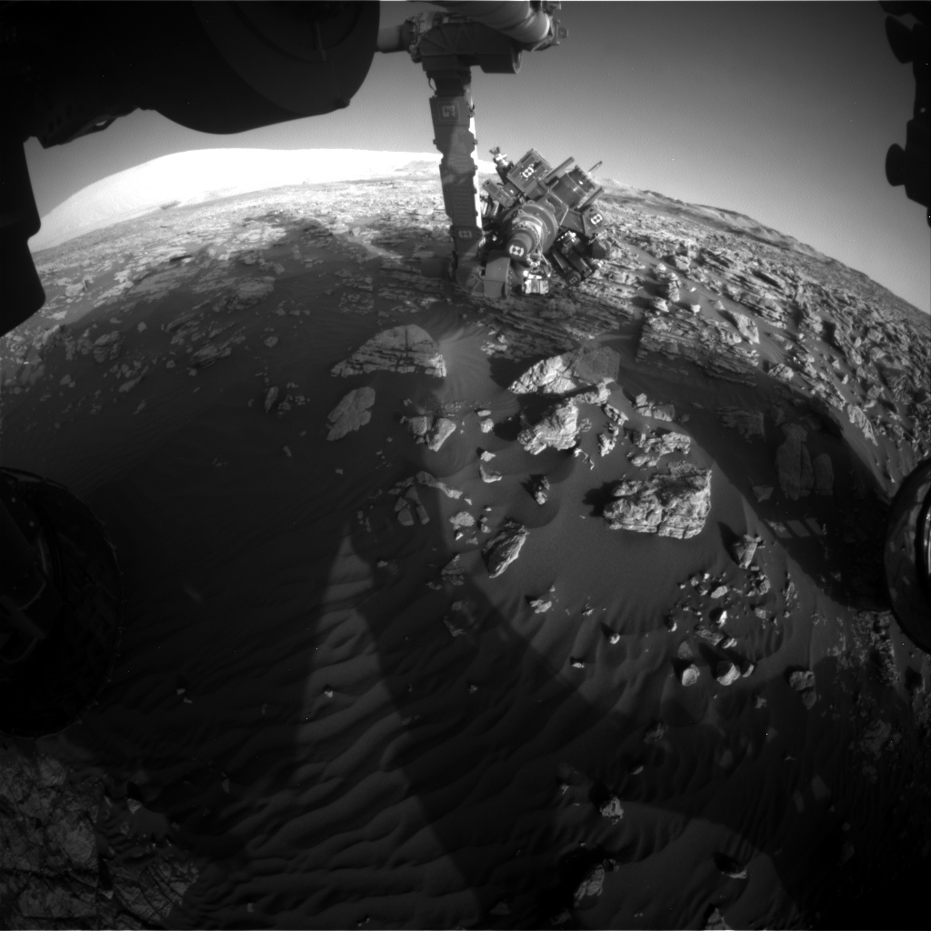 Nasa's Mars rover Curiosity acquired this image using its Front Hazard Avoidance Camera (Front Hazcam) on Sol 1925, at drive 1846, site number 67