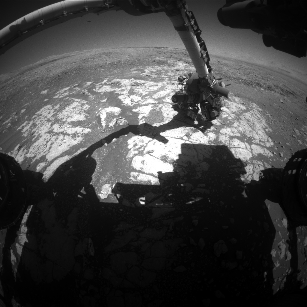 Nasa's Mars rover Curiosity acquired this image using its Front Hazard Avoidance Camera (Front Hazcam) on Sol 1970, at drive 580, site number 68