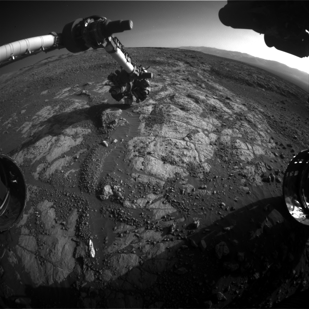 Nasa's Mars rover Curiosity acquired this image using its Front Hazard Avoidance Camera (Front Hazcam) on Sol 1975, at drive 580, site number 68