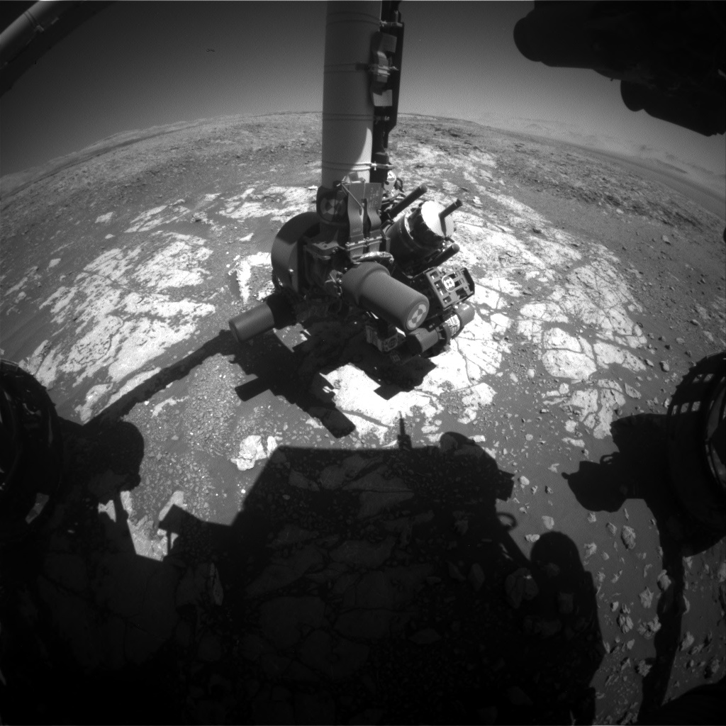 Nasa's Mars rover Curiosity acquired this image using its Front Hazard Avoidance Camera (Front Hazcam) on Sol 1977, at drive 580, site number 68