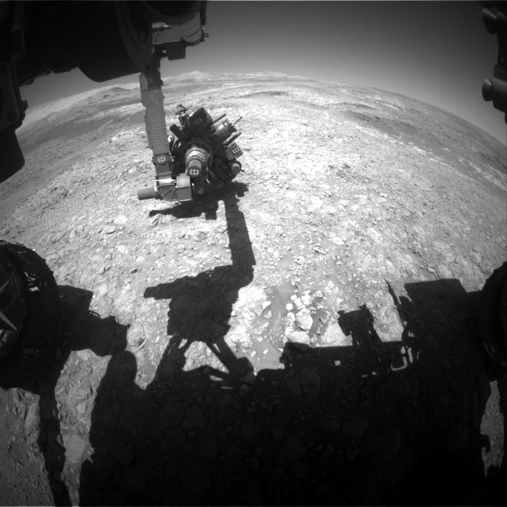 Nasa's Mars rover Curiosity acquired this image using its Front Hazard Avoidance Camera (Front Hazcam) on Sol 1989, at drive 1232, site number 68