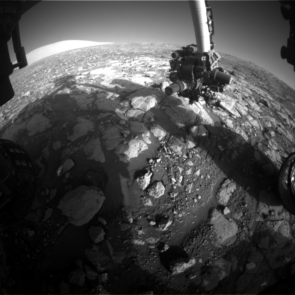 Nasa's Mars rover Curiosity acquired this image using its Front Hazard Avoidance Camera (Front Hazcam) on Sol 2001, at drive 2626, site number 68