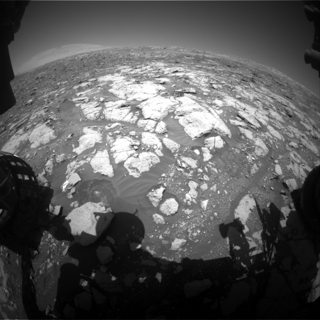 Nasa's Mars rover Curiosity acquired this image using its Front Hazard Avoidance Camera (Front Hazcam) on Sol 2002, at drive 2626, site number 68
