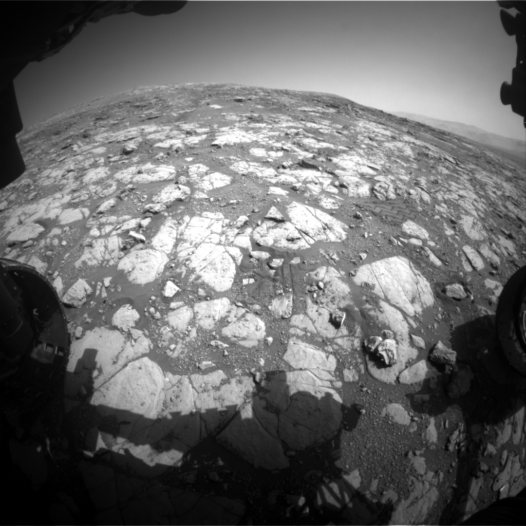 Nasa's Mars rover Curiosity acquired this image using its Front Hazard Avoidance Camera (Front Hazcam) on Sol 2003, at drive 0, site number 69
