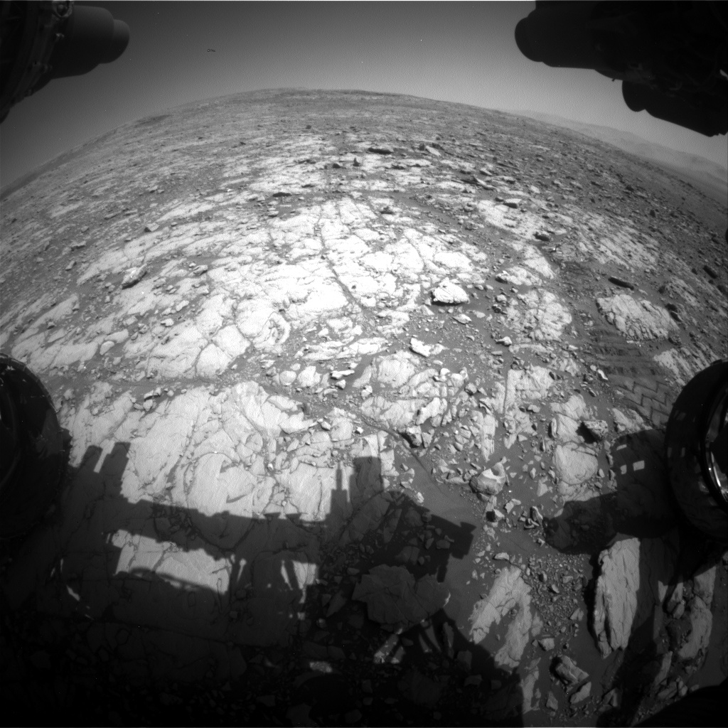 Nasa's Mars rover Curiosity acquired this image using its Front Hazard Avoidance Camera (Front Hazcam) on Sol 2004, at drive 408, site number 69