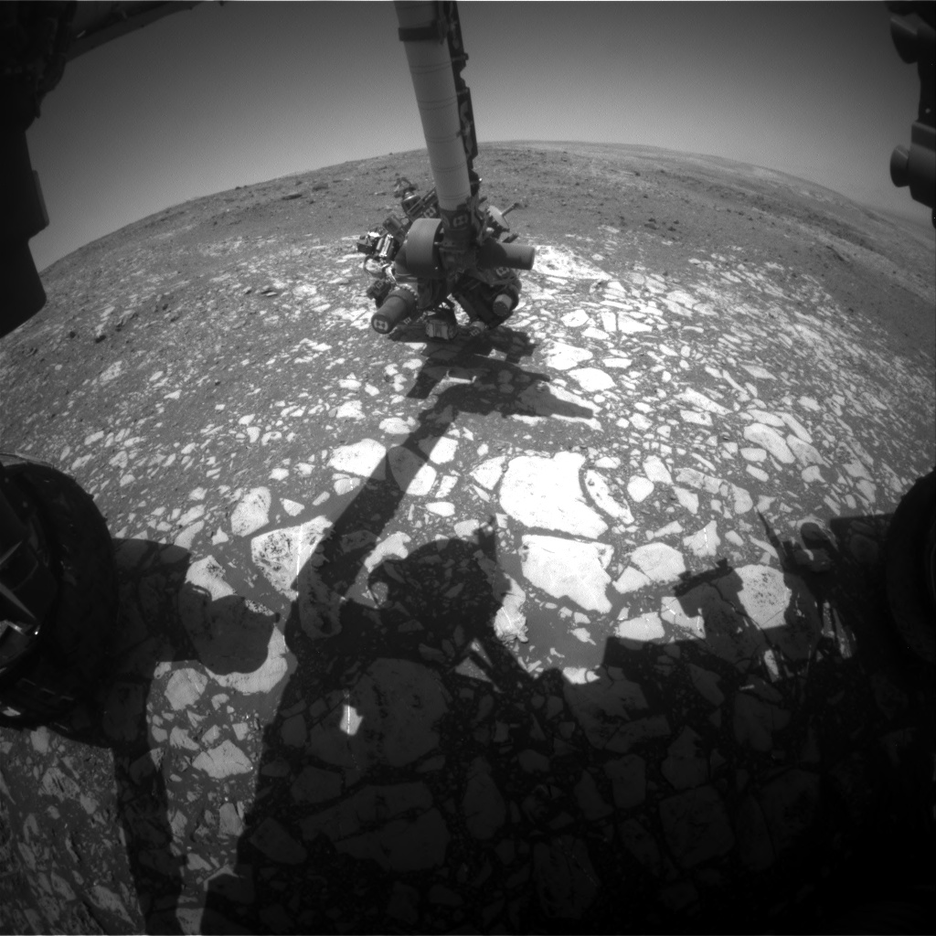 Nasa's Mars rover Curiosity acquired this image using its Front Hazard Avoidance Camera (Front Hazcam) on Sol 2014, at drive 1384, site number 69