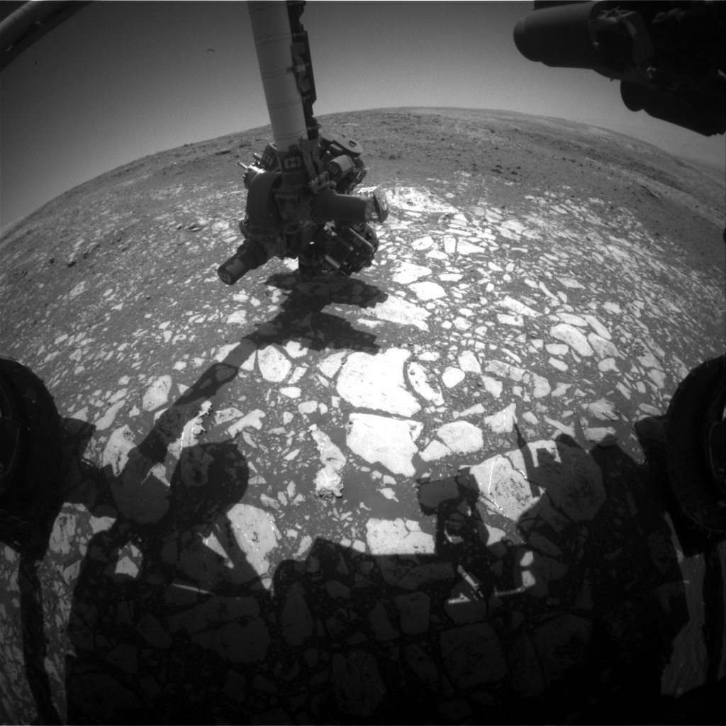 Nasa's Mars rover Curiosity acquired this image using its Front Hazard Avoidance Camera (Front Hazcam) on Sol 2014, at drive 1384, site number 69