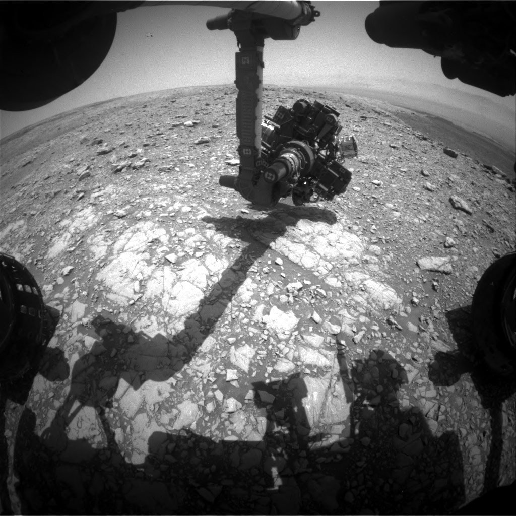 Nasa's Mars rover Curiosity acquired this image using its Front Hazard Avoidance Camera (Front Hazcam) on Sol 2032, at drive 2594, site number 69