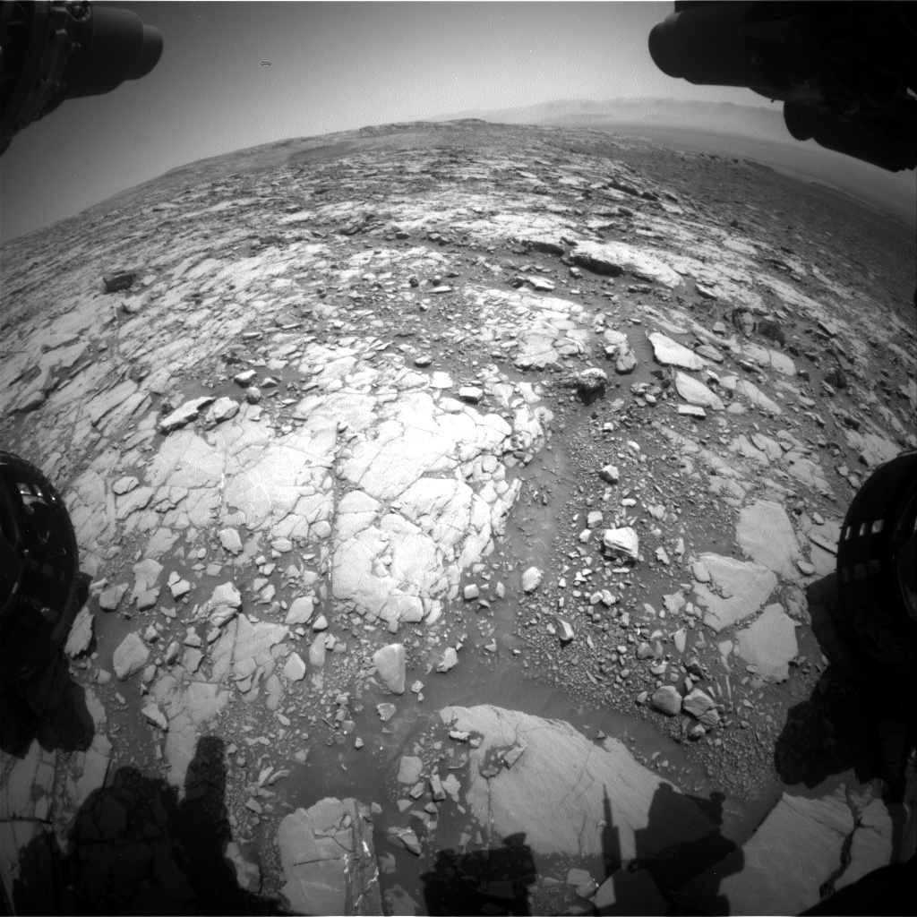 Nasa's Mars rover Curiosity acquired this image using its Front Hazard Avoidance Camera (Front Hazcam) on Sol 2041, at drive 1000, site number 70