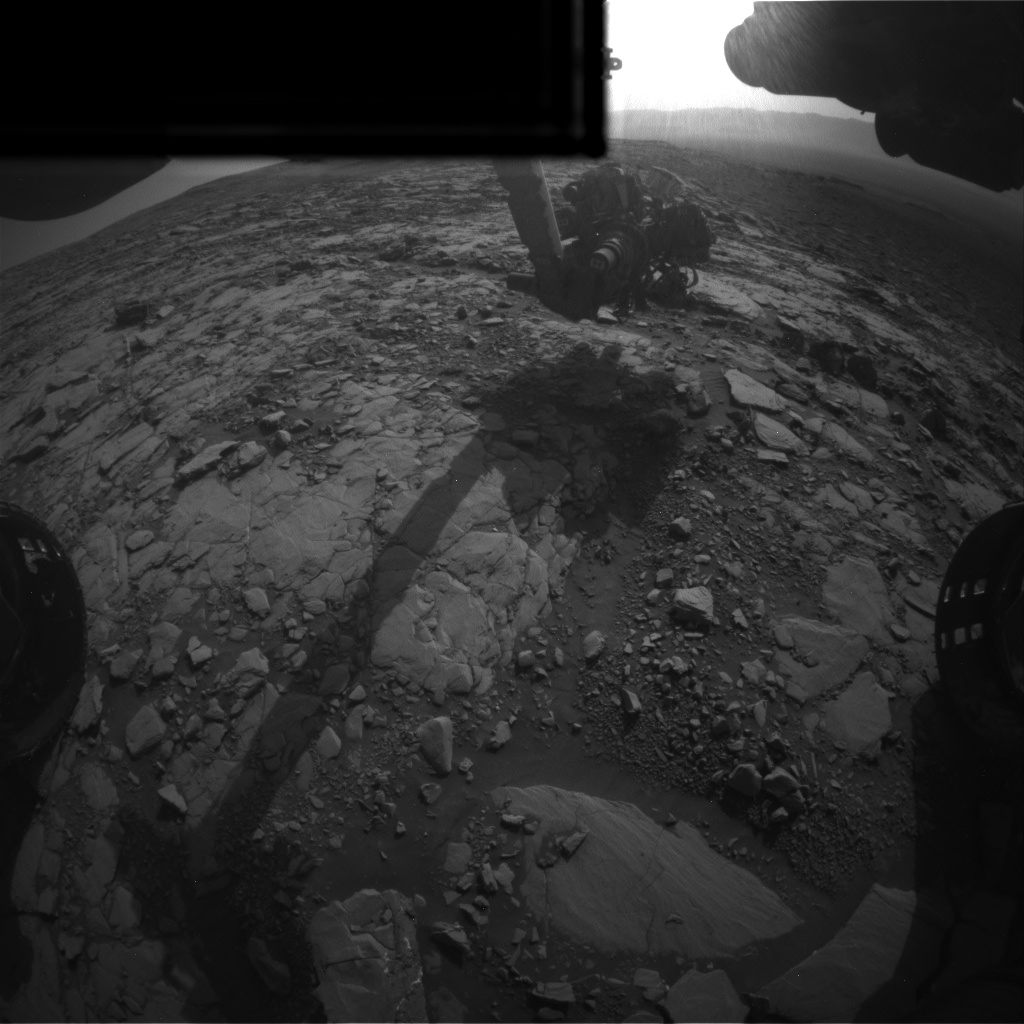Nasa's Mars rover Curiosity acquired this image using its Front Hazard Avoidance Camera (Front Hazcam) on Sol 2042, at drive 1000, site number 70