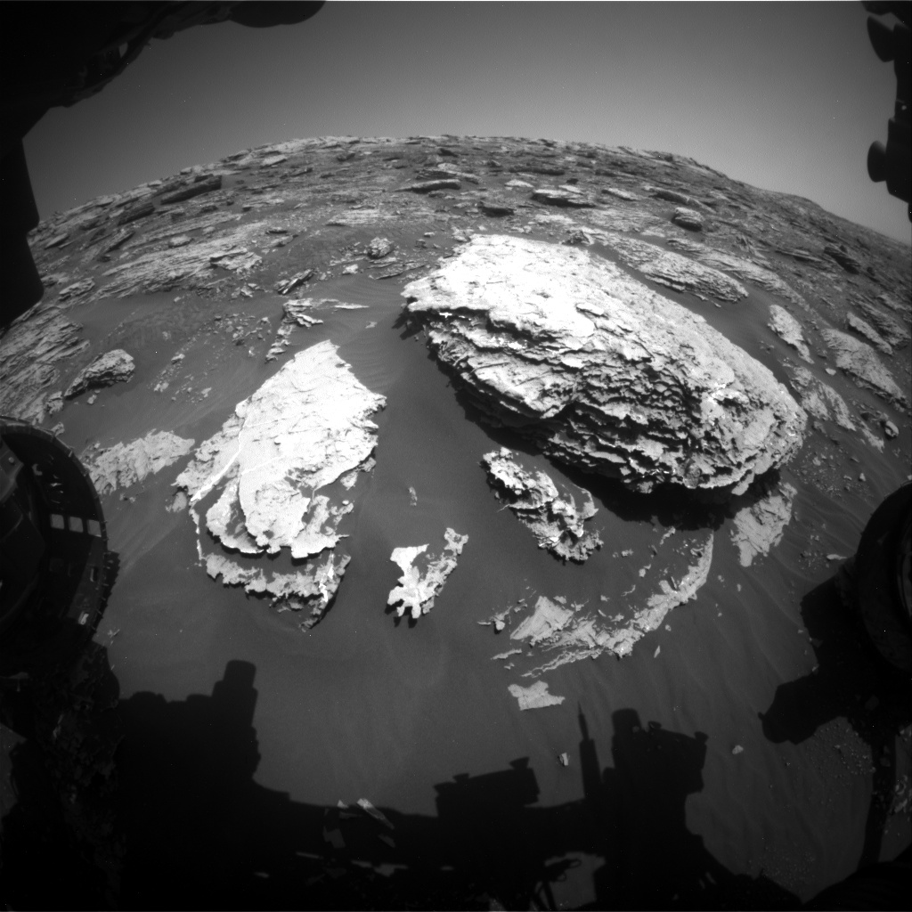 Nasa's Mars rover Curiosity acquired this image using its Front Hazard Avoidance Camera (Front Hazcam) on Sol 2047, at drive 1538, site number 70