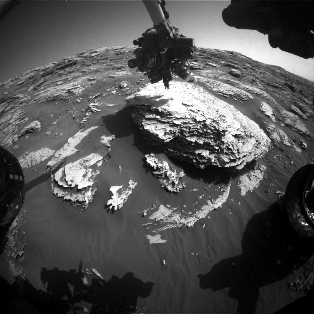 Nasa's Mars rover Curiosity acquired this image using its Front Hazard Avoidance Camera (Front Hazcam) on Sol 2048, at drive 1538, site number 70