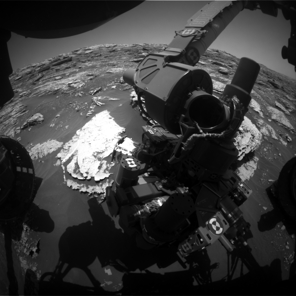 Nasa's Mars rover Curiosity acquired this image using its Front Hazard Avoidance Camera (Front Hazcam) on Sol 2049, at drive 1538, site number 70