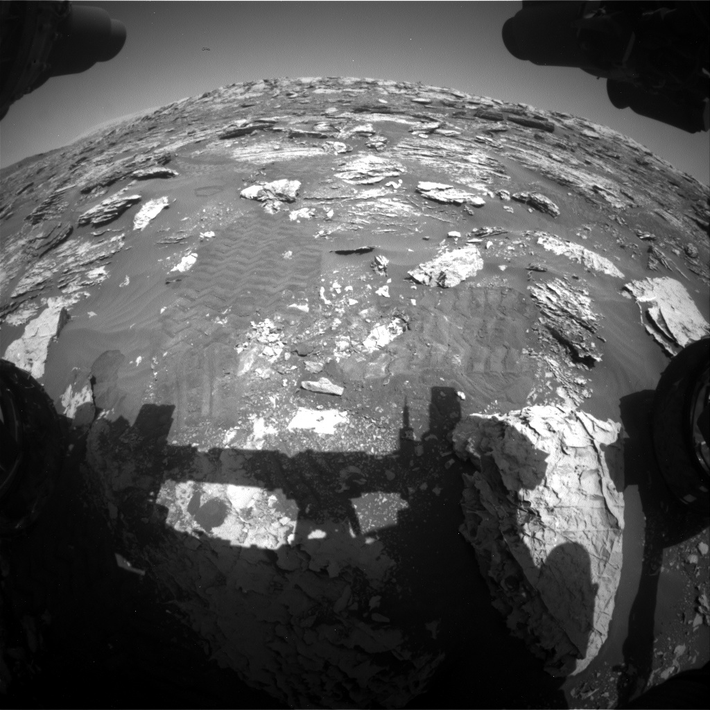 Nasa's Mars rover Curiosity acquired this image using its Front Hazard Avoidance Camera (Front Hazcam) on Sol 2051, at drive 1554, site number 70