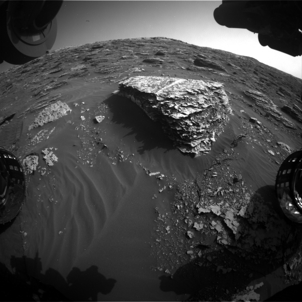 Nasa's Mars rover Curiosity acquired this image using its Front Hazard Avoidance Camera (Front Hazcam) on Sol 2054, at drive 1752, site number 70