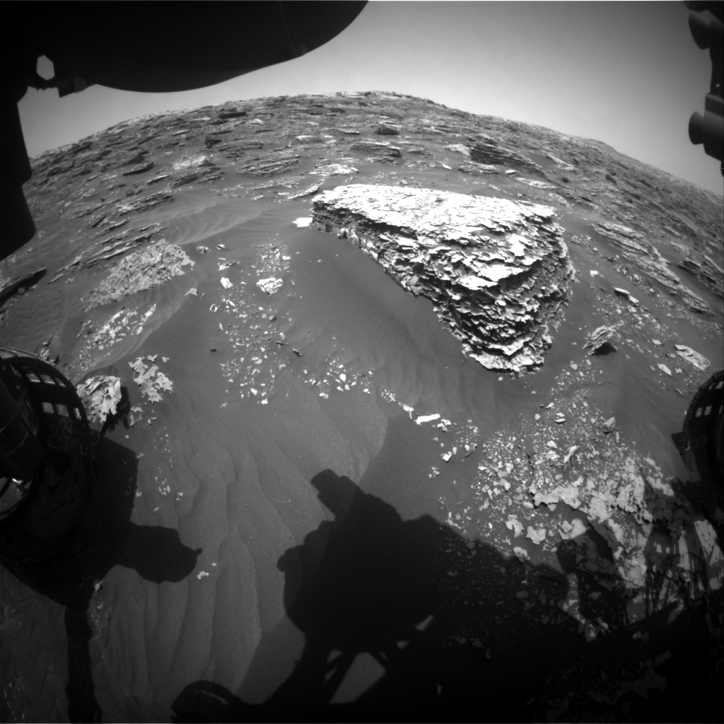 Nasa's Mars rover Curiosity acquired this image using its Front Hazard Avoidance Camera (Front Hazcam) on Sol 2075, at drive 1752, site number 70