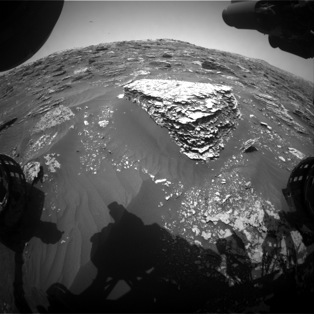 Nasa's Mars rover Curiosity acquired this image using its Front Hazard Avoidance Camera (Front Hazcam) on Sol 2075, at drive 1752, site number 70