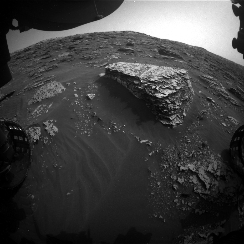Nasa's Mars rover Curiosity acquired this image using its Front Hazard Avoidance Camera (Front Hazcam) on Sol 2077, at drive 1752, site number 70