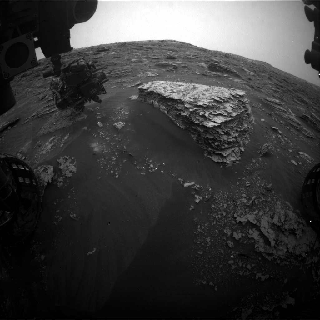 Nasa's Mars rover Curiosity acquired this image using its Front Hazard Avoidance Camera (Front Hazcam) on Sol 2084, at drive 0, site number 71