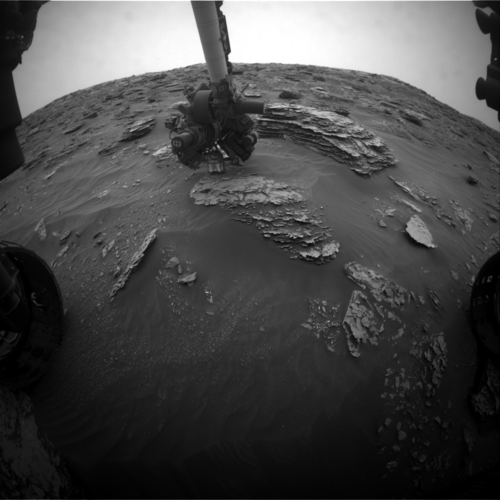 Nasa's Mars rover Curiosity acquired this image using its Front Hazard Avoidance Camera (Front Hazcam) on Sol 2091, at drive 228, site number 71