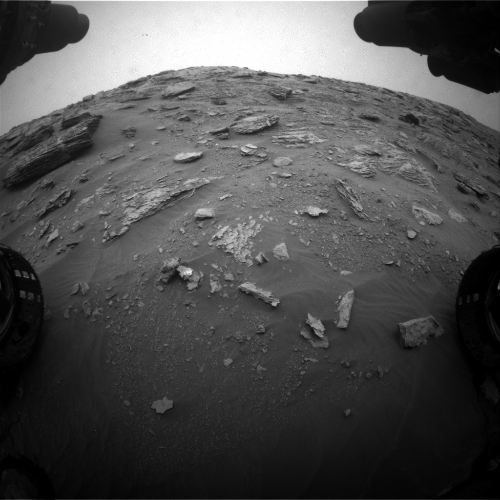Nasa's Mars rover Curiosity acquired this image using its Front Hazard Avoidance Camera (Front Hazcam) on Sol 2092, at drive 570, site number 71