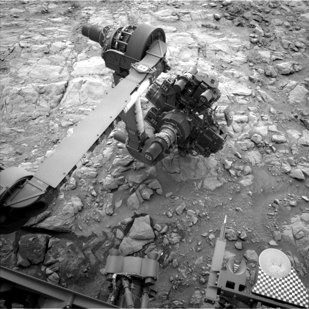 Nasa's Mars rover Curiosity acquired this image using its Left Navigation Camera on Sol 2102, at drive 1586, site number 71