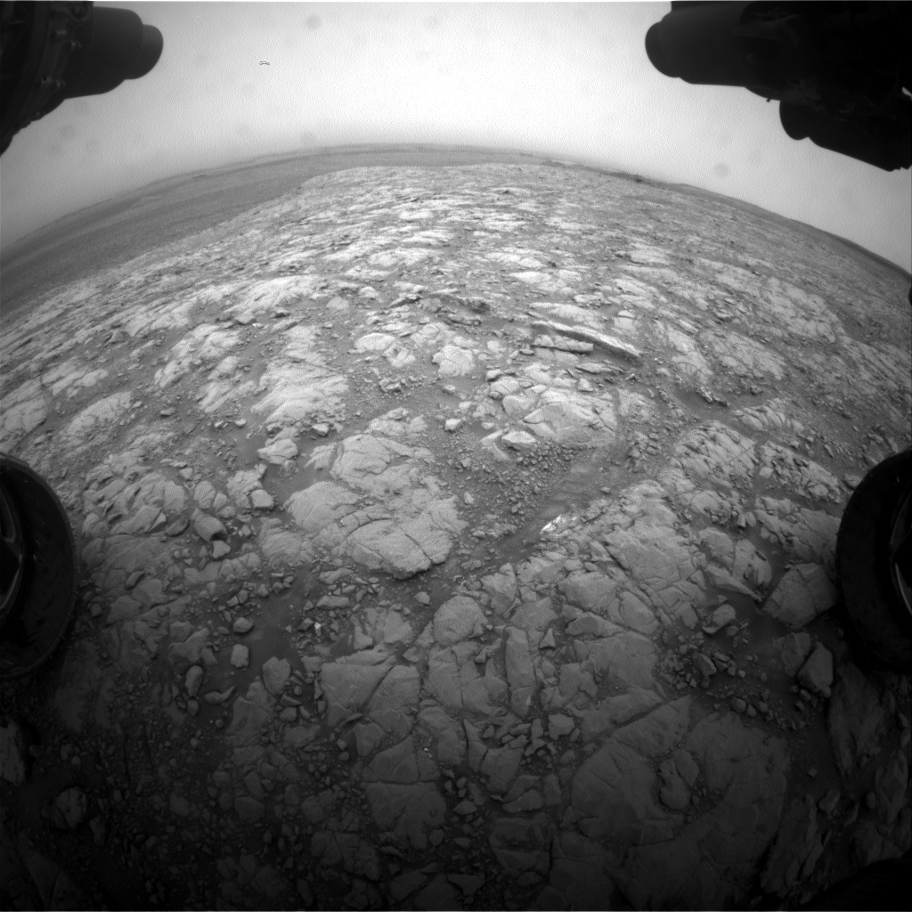 Nasa's Mars rover Curiosity acquired this image using its Front Hazard Avoidance Camera (Front Hazcam) on Sol 2104, at drive 1818, site number 71