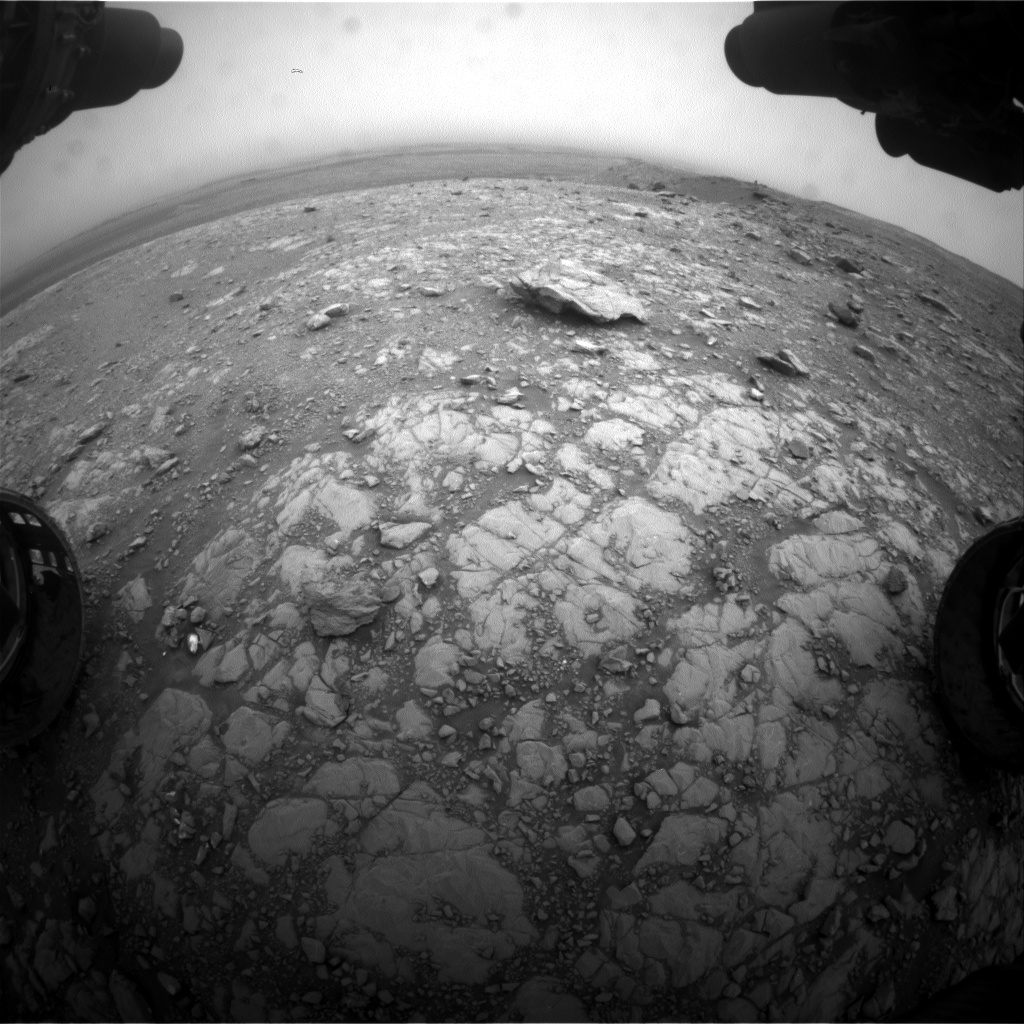 Nasa's Mars rover Curiosity acquired this image using its Front Hazard Avoidance Camera (Front Hazcam) on Sol 2106, at drive 2350, site number 71