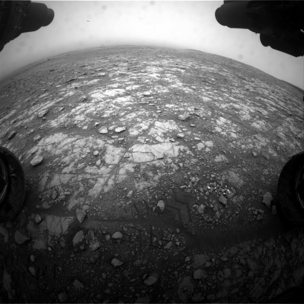 Nasa's Mars rover Curiosity acquired this image using its Front Hazard Avoidance Camera (Front Hazcam) on Sol 2107, at drive 2804, site number 71