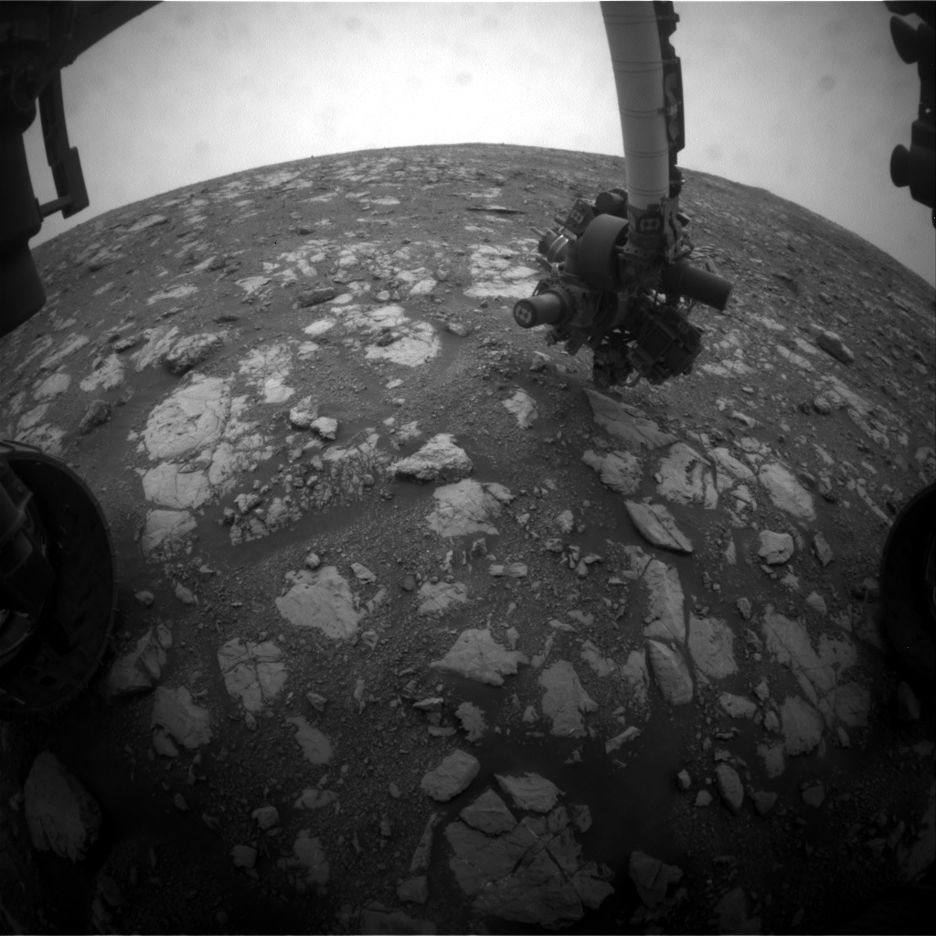 Nasa's Mars rover Curiosity acquired this image using its Front Hazard Avoidance Camera (Front Hazcam) on Sol 2119, at drive 0, site number 72