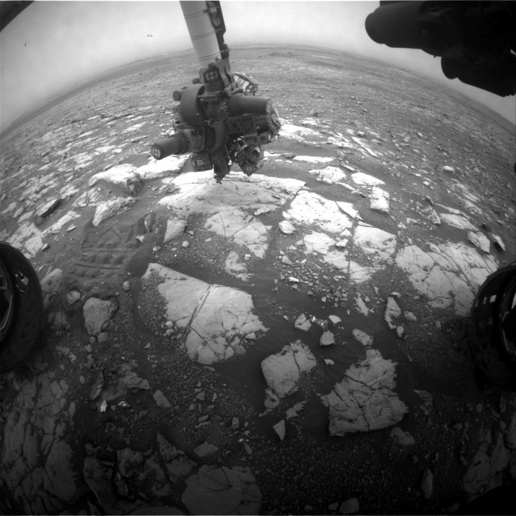 Nasa's Mars rover Curiosity acquired this image using its Front Hazard Avoidance Camera (Front Hazcam) on Sol 2121, at drive 386, site number 72