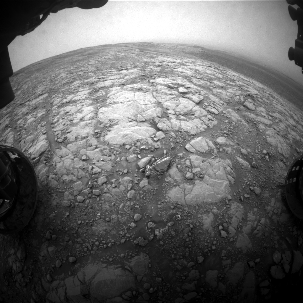 Nasa's Mars rover Curiosity acquired this image using its Front Hazard Avoidance Camera (Front Hazcam) on Sol 2126, at drive 920, site number 72