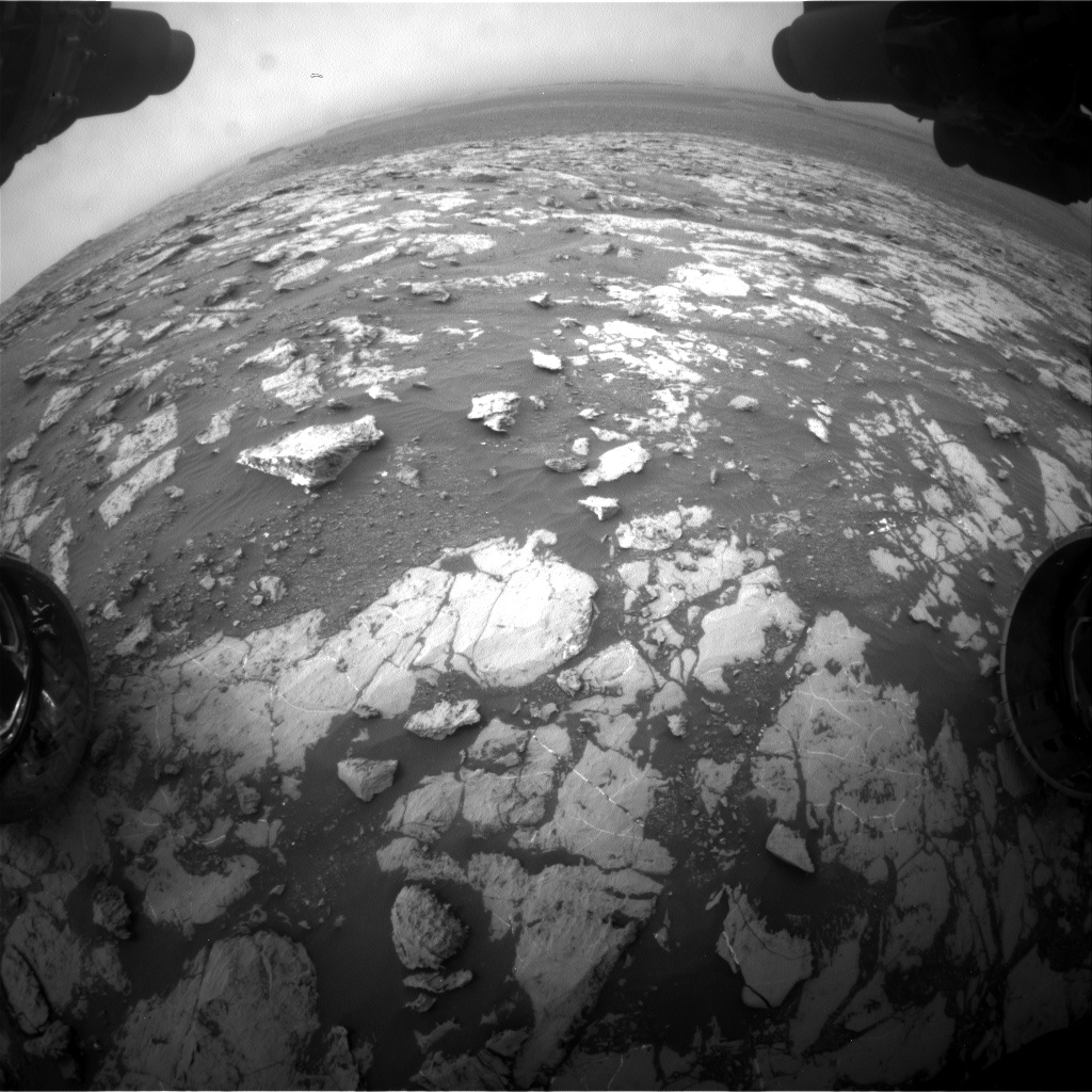 Nasa's Mars rover Curiosity acquired this image using its Front Hazard Avoidance Camera (Front Hazcam) on Sol 2128, at drive 1286, site number 72