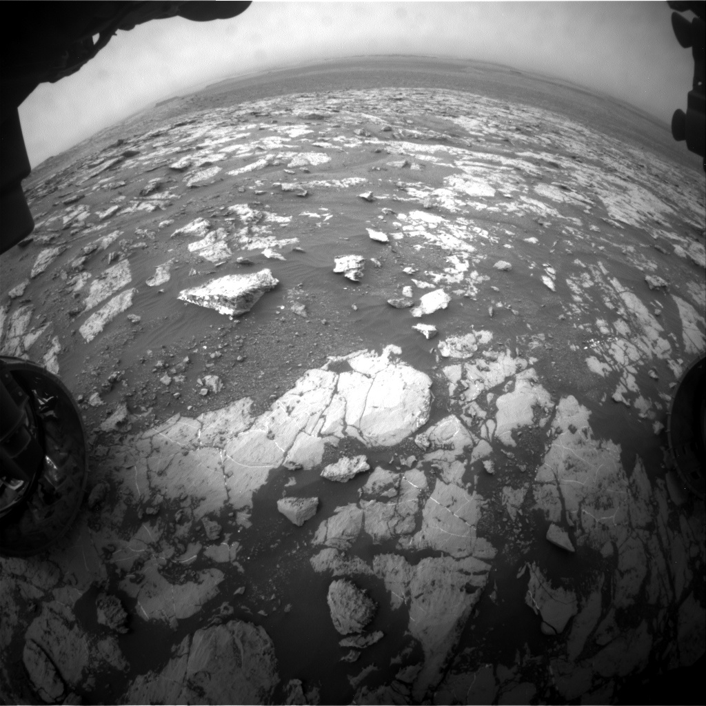 Nasa's Mars rover Curiosity acquired this image using its Front Hazard Avoidance Camera (Front Hazcam) on Sol 2129, at drive 1286, site number 72