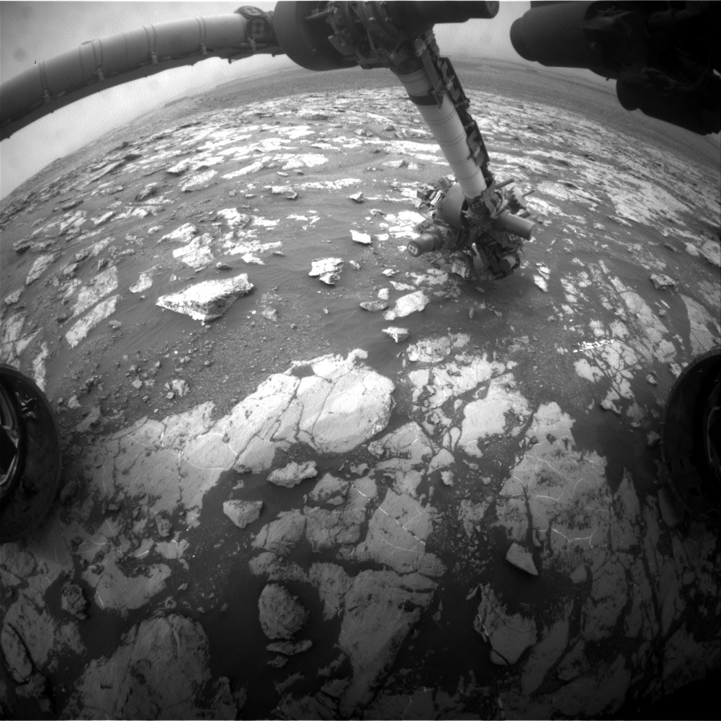 Nasa's Mars rover Curiosity acquired this image using its Front Hazard Avoidance Camera (Front Hazcam) on Sol 2131, at drive 1286, site number 72