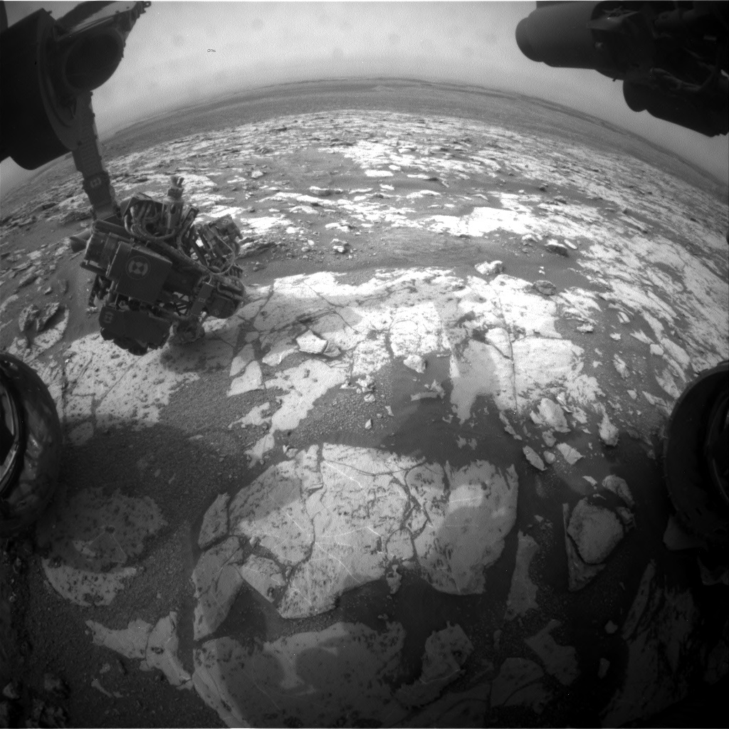 Nasa's Mars rover Curiosity acquired this image using its Front Hazard Avoidance Camera (Front Hazcam) on Sol 2155, at drive 1316, site number 72