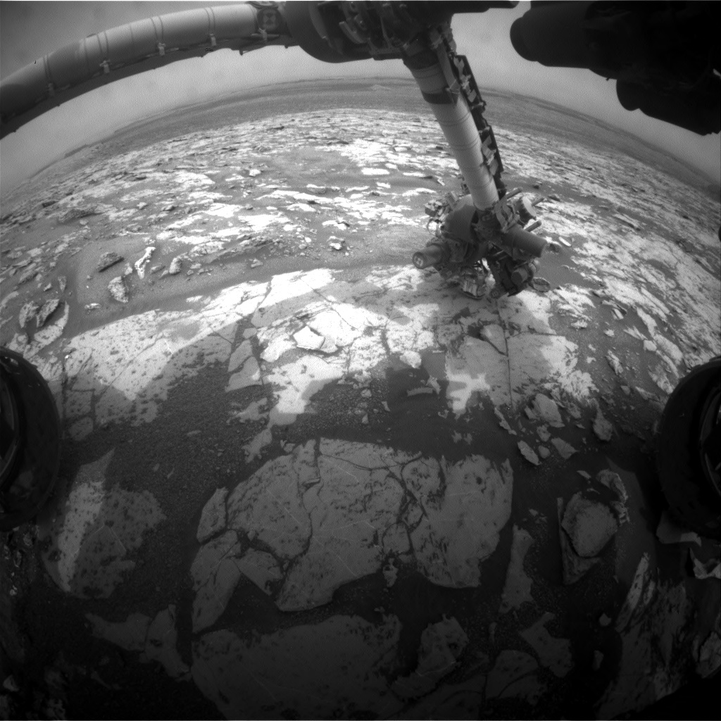 Nasa's Mars rover Curiosity acquired this image using its Front Hazard Avoidance Camera (Front Hazcam) on Sol 2156, at drive 1316, site number 72