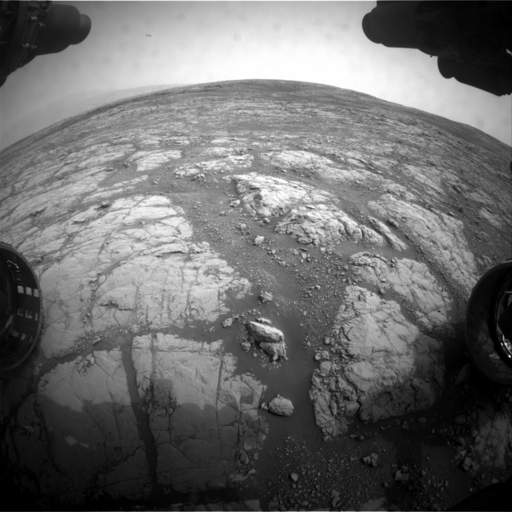 Nasa's Mars rover Curiosity acquired this image using its Front Hazard Avoidance Camera (Front Hazcam) on Sol 2156, at drive 1616, site number 72