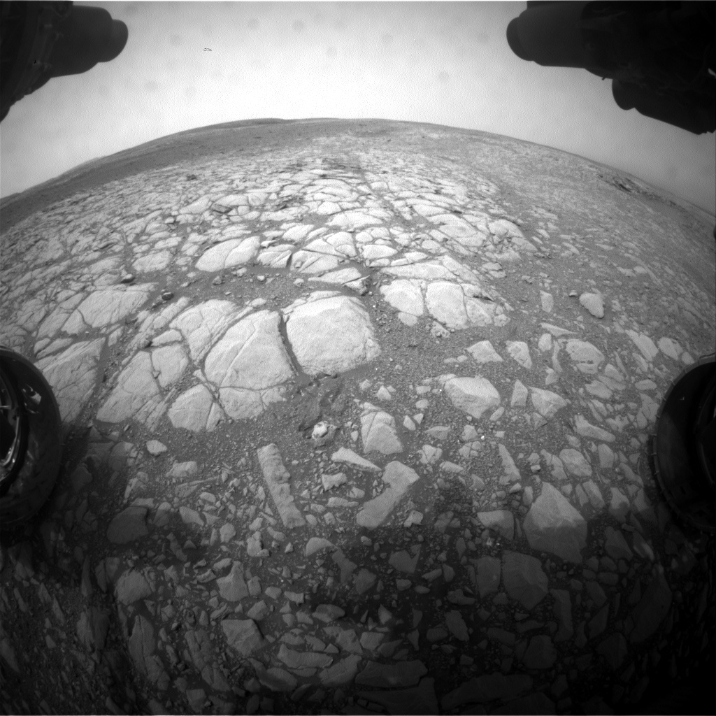 Nasa's Mars rover Curiosity acquired this image using its Front Hazard Avoidance Camera (Front Hazcam) on Sol 2158, at drive 1980, site number 72