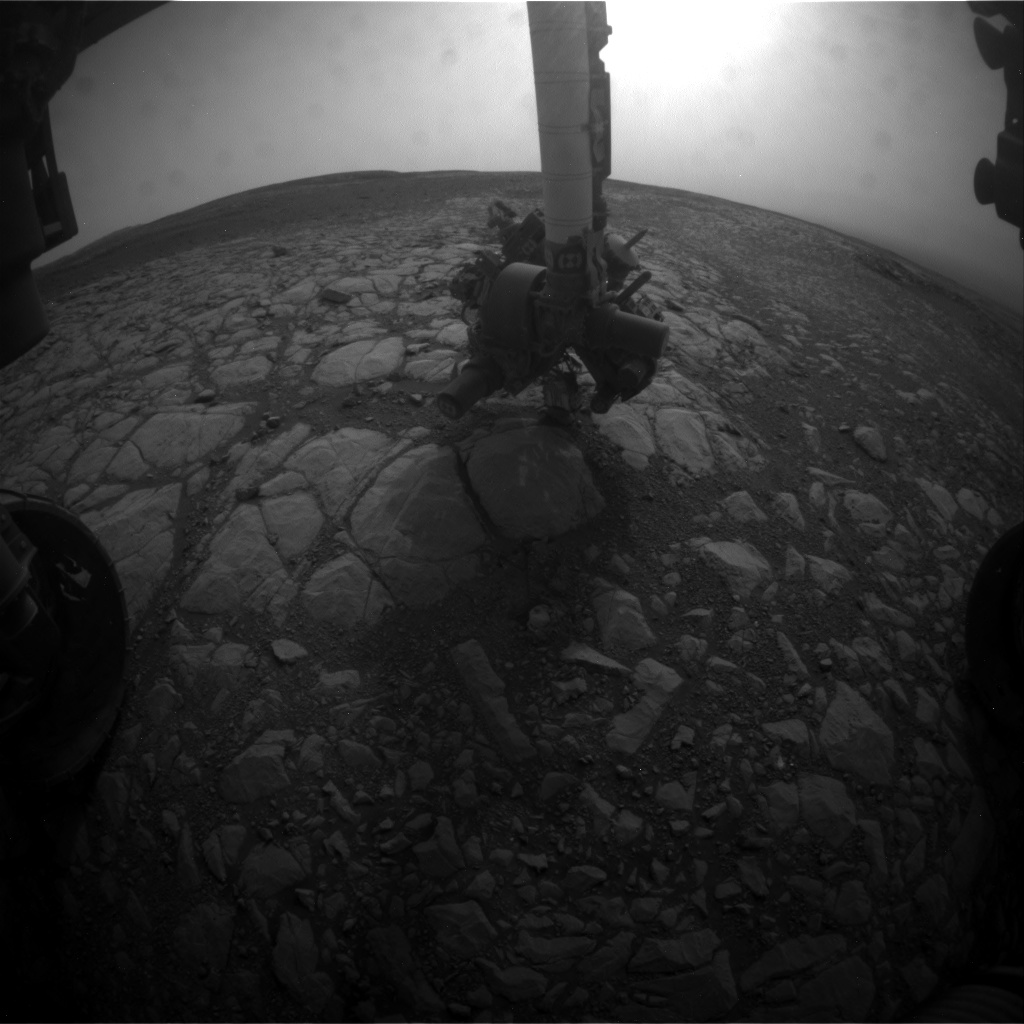 Nasa's Mars rover Curiosity acquired this image using its Front Hazard Avoidance Camera (Front Hazcam) on Sol 2160, at drive 1980, site number 72