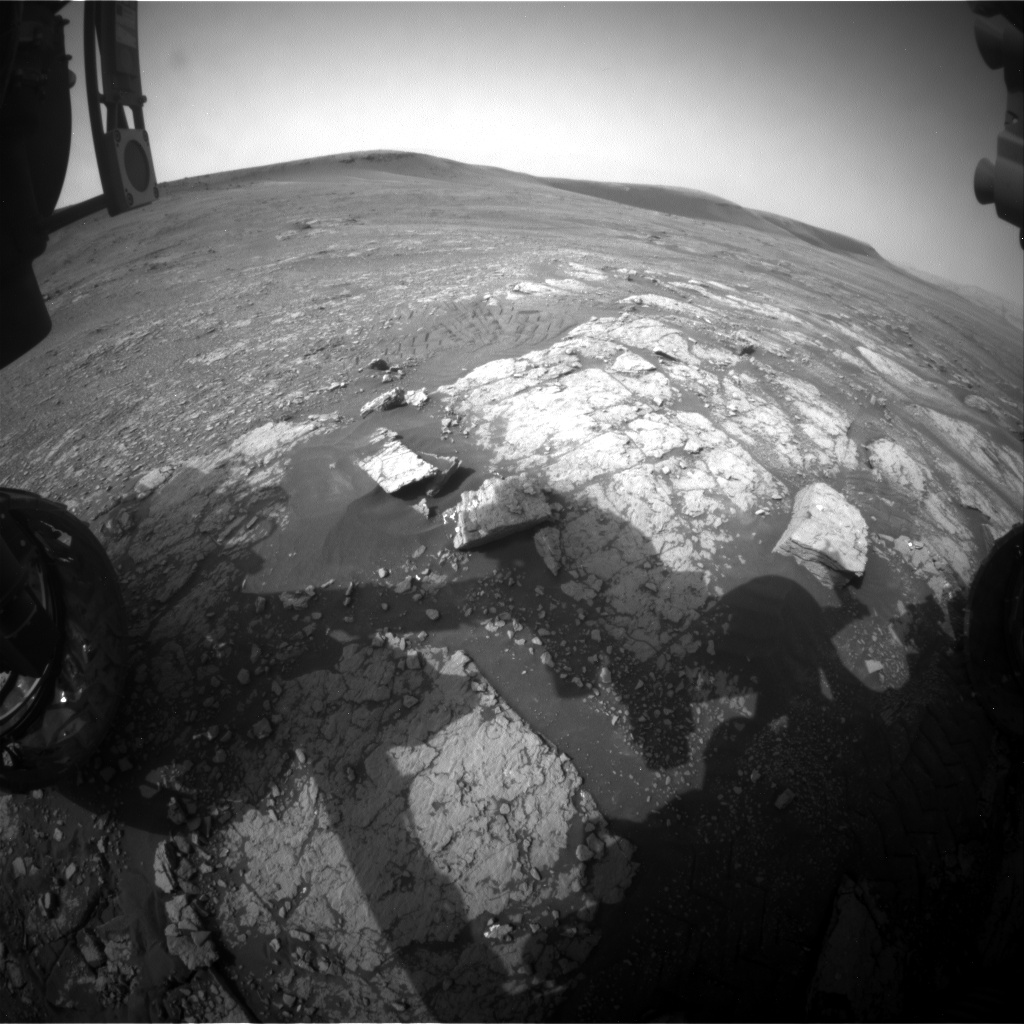 Nasa's Mars rover Curiosity acquired this image using its Front Hazard Avoidance Camera (Front Hazcam) on Sol 2347, at drive 0, site number 75