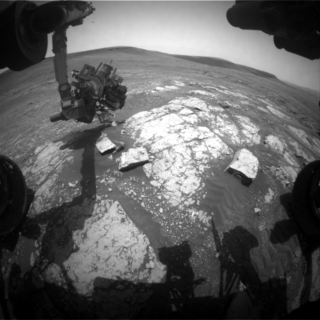 Nasa's Mars rover Curiosity acquired this image using its Front Hazard Avoidance Camera (Front Hazcam) on Sol 2347, at drive 762, site number 74