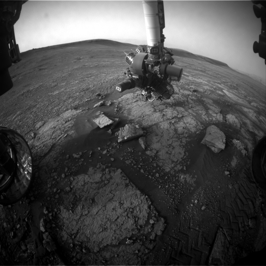 Nasa's Mars rover Curiosity acquired this image using its Front Hazard Avoidance Camera (Front Hazcam) on Sol 2349, at drive 0, site number 75