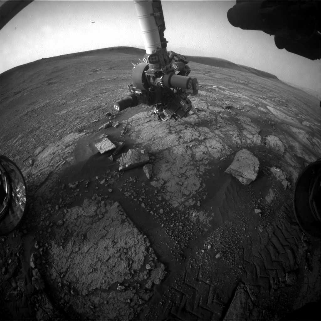 Nasa's Mars rover Curiosity acquired this image using its Front Hazard Avoidance Camera (Front Hazcam) on Sol 2349, at drive 0, site number 75