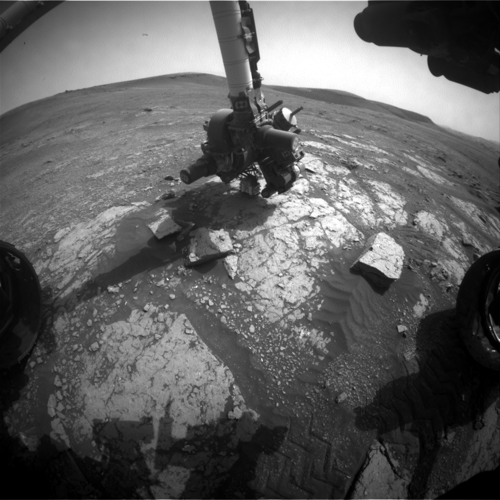 Nasa's Mars rover Curiosity acquired this image using its Front Hazard Avoidance Camera (Front Hazcam) on Sol 2350, at drive 0, site number 75