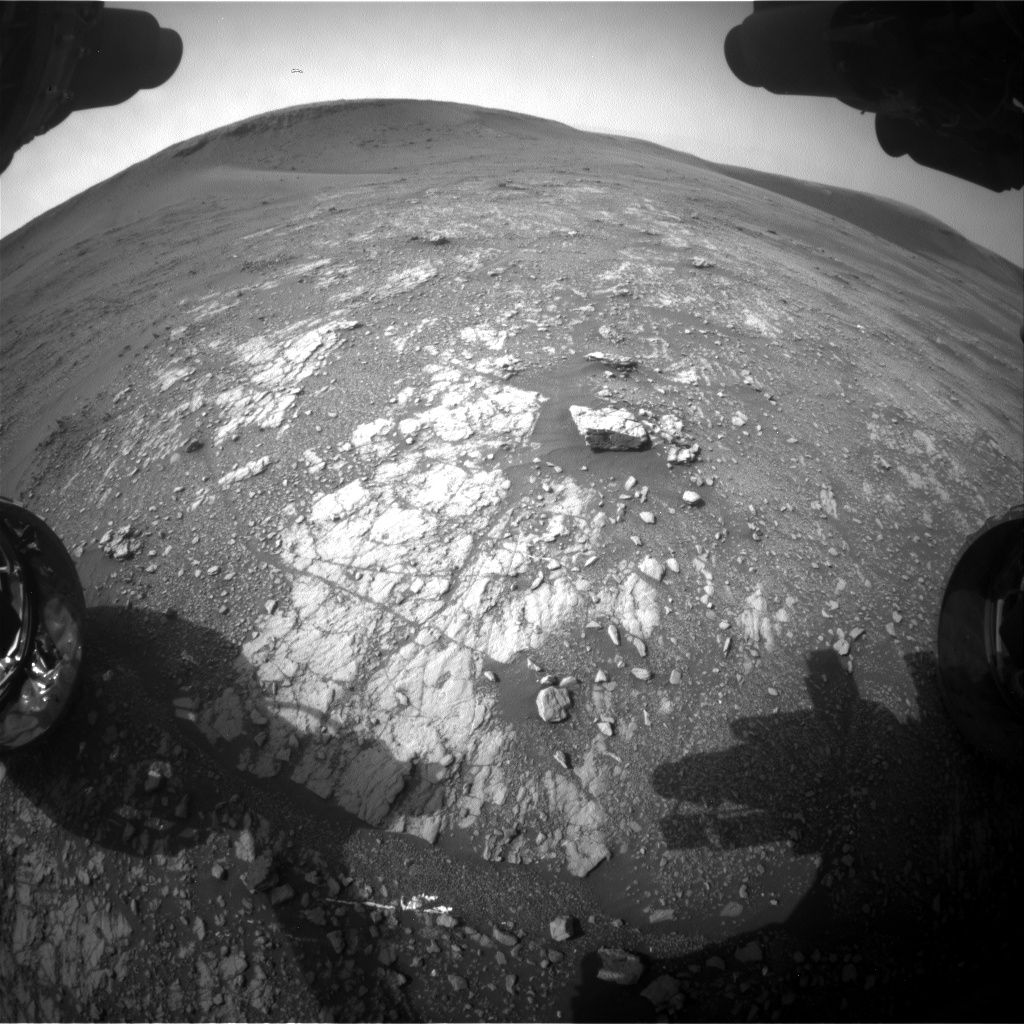 Nasa's Mars rover Curiosity acquired this image using its Front Hazard Avoidance Camera (Front Hazcam) on Sol 2354, at drive 456, site number 75